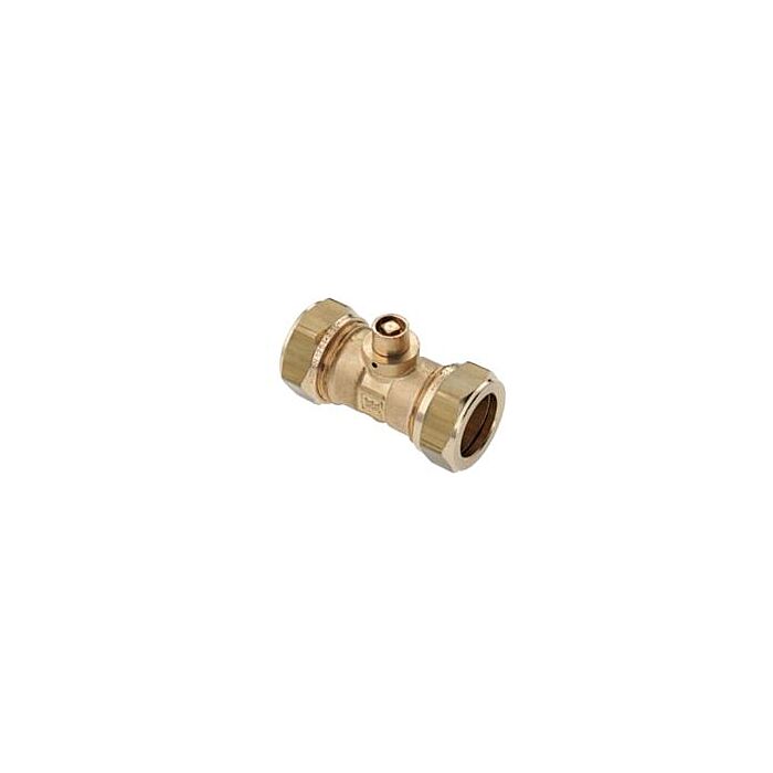 Bonfix messing rechte koppeling met ontluchter 2 x knel 15 mm