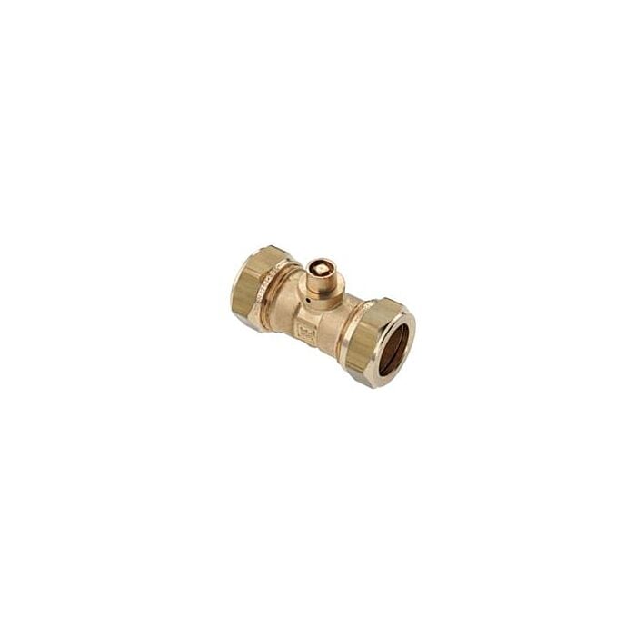 Bonfix messing rechte koppeling met ontluchter 2 x knel 22 mm