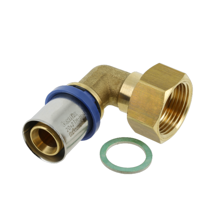 Bonfix Alu-pers knie binnendraad 2-delig met vlakke afdichting 20 x 3/4"