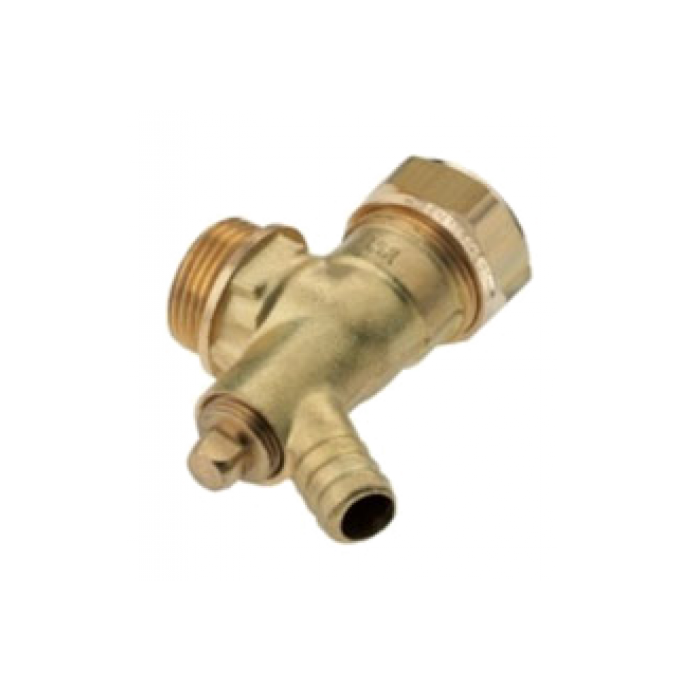 Bonfix messing knie met aftap knel 15 mm x buitendraad ½'' 