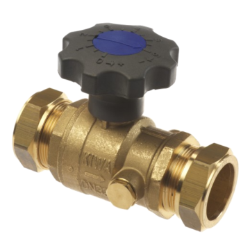 Raminex kogelkraan S28 2 x knel met aftapgelegenheid 35mm