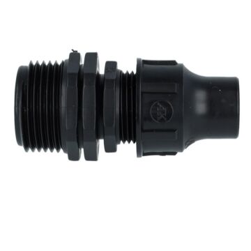 Rechte druppelslang koppeling met buitendraad